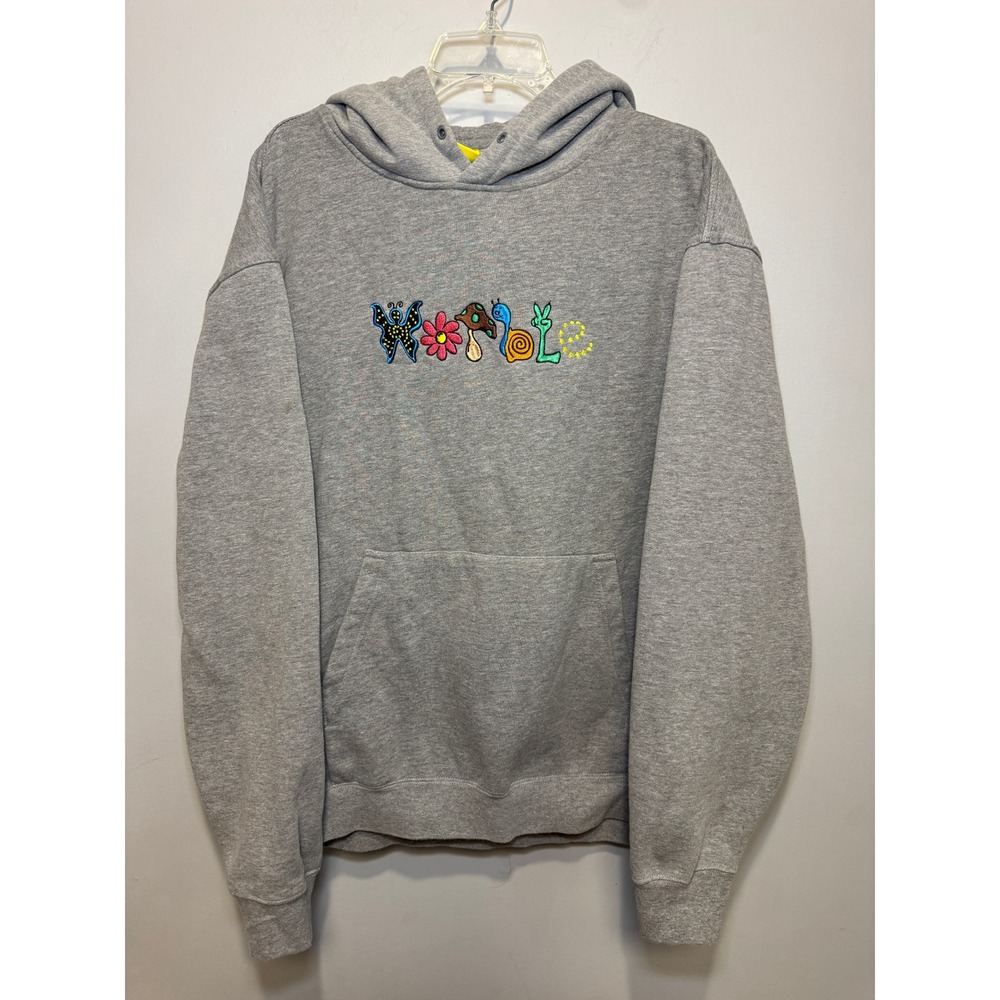 Worble Skateboards Embroidered Logo Hoodie Gray XL Pullover Sweatshirt Mens